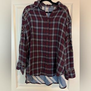 Free People Beaded Flannel